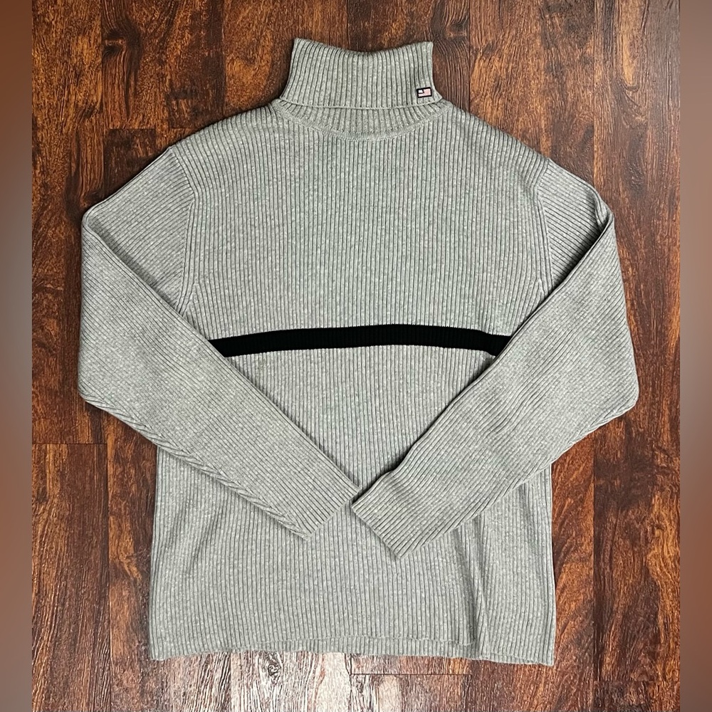 Polo Jeans Co Ralph Lauren Ribbed Knit Turtleneck Flag Patch Logo Men Sz XL